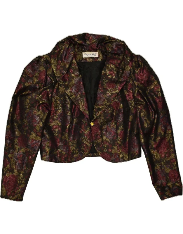 women's coats for boho-chic stylesVINTAGE Womens Bolero Jacket EU 40 Medium Green Floral