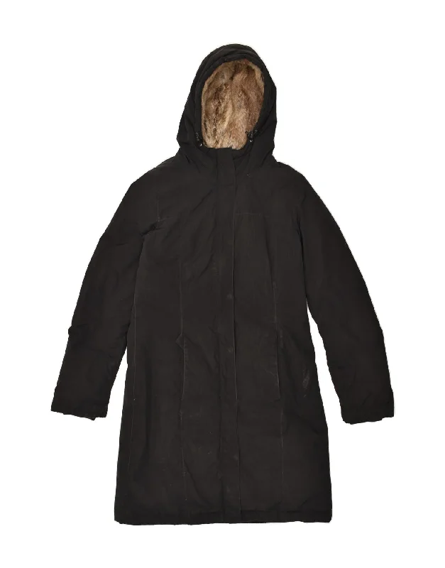 women's coats for those who seek both warmth and flairWOOLRICH Womens Hooded Padded Coat UK 14 Medium Black Polyester