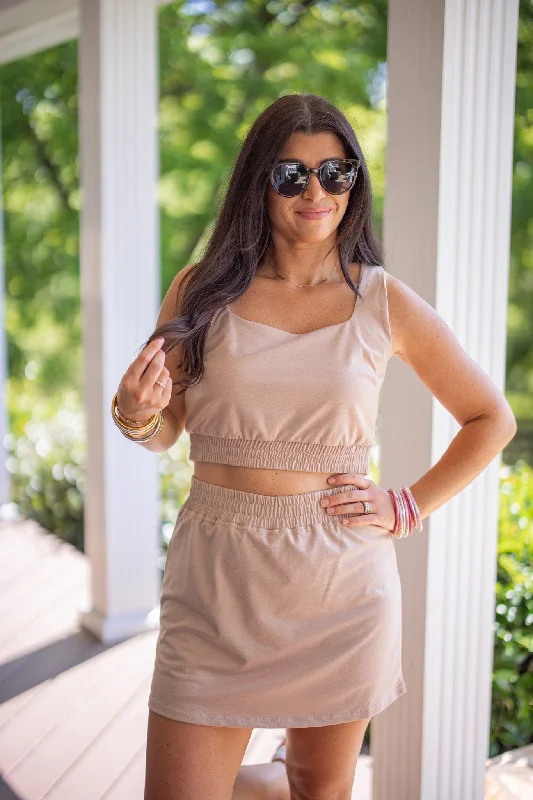 Casual DressIsland Hopping Taupe Skort Set