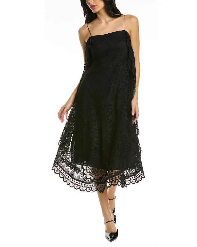 women's work dressesRebecca Taylor Doily Lace Midi Dress