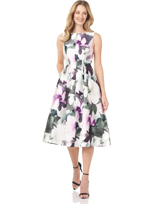 women's party dressesWomens Floral Midi Cocktail and Party Dress