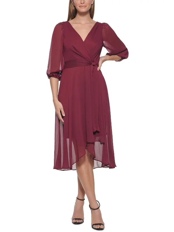 Cut-Out DressWomens Sheer Midi Fit & Flare Dress