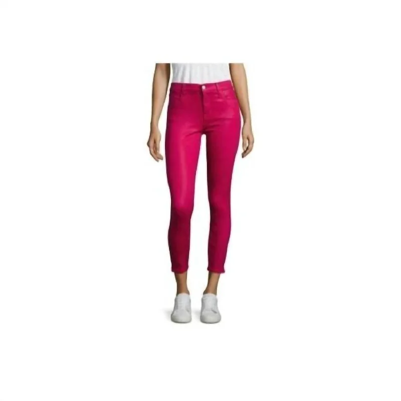 Alana Coated High Rise Skinny Jeans In Pink