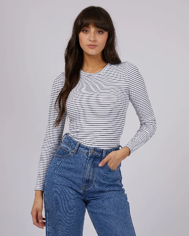 women's tops for those who want to create stylish and put-together outfits without spending a fortuneAll About Eve Eve Rib Stripe Long Sleeve