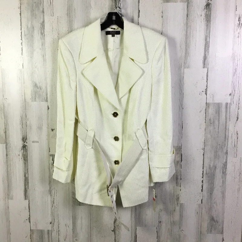 women's coats with belted waistsBlazer By Alex Marie In Cream, Size: Xl