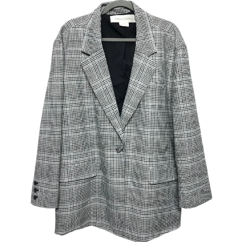 women's coats for fashion-conscious professionalsBlazer By Treasure And Bond In Black & White, Size: Xxl