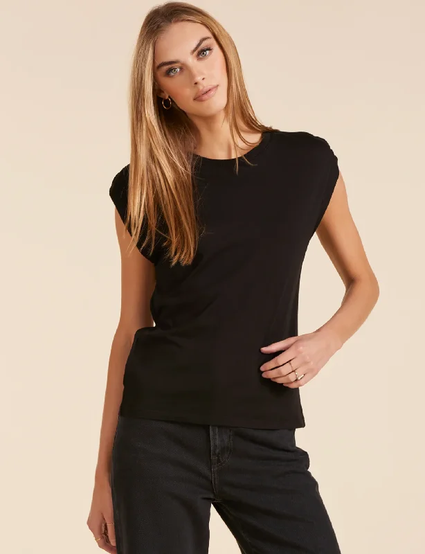 women's tops for those who want to add a personal touch to their wardrobe with unique and one-of-a-kind piecesDiya Sleeveless Tee, Black