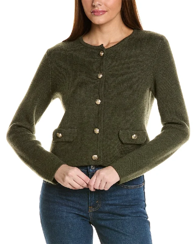 Plus-Size Flannel SweatersBruno Magli Cropped Crewneck Wool Jacket