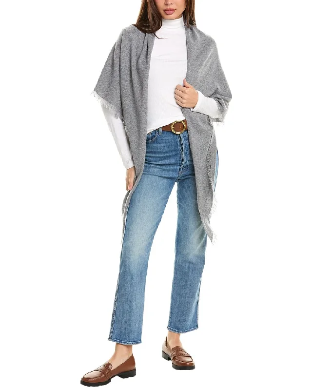 Stylish Flannel SweatersForte Cashmere Fringe Cashmere Triangle Wrap