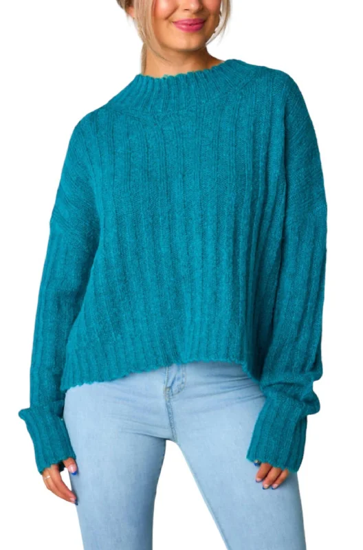 Fitted Oversized Cardigan SweatersHadley Sweater In Teal