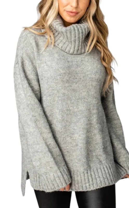 Thick Turtle-Neck Wool SweatersKaren Heather Sweater In Grey