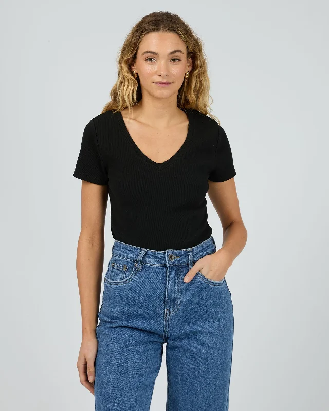 women's tops with unique designsSilent Theory Lottie V-Neck Tee