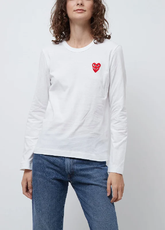 striped women's topsT291 Double Heart Long-sleeve T-shirt