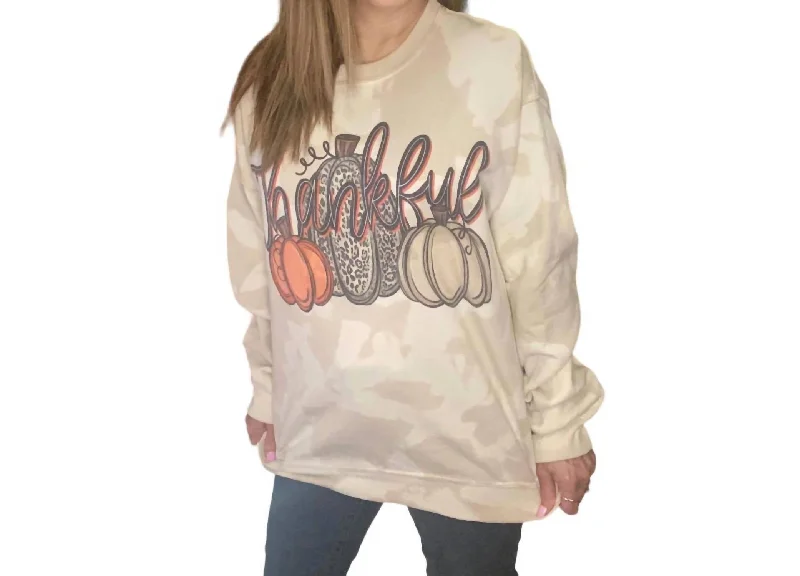 Discounted High-Quality Wool SweatersThankful Bleached Sweatshirt In Beige Multi